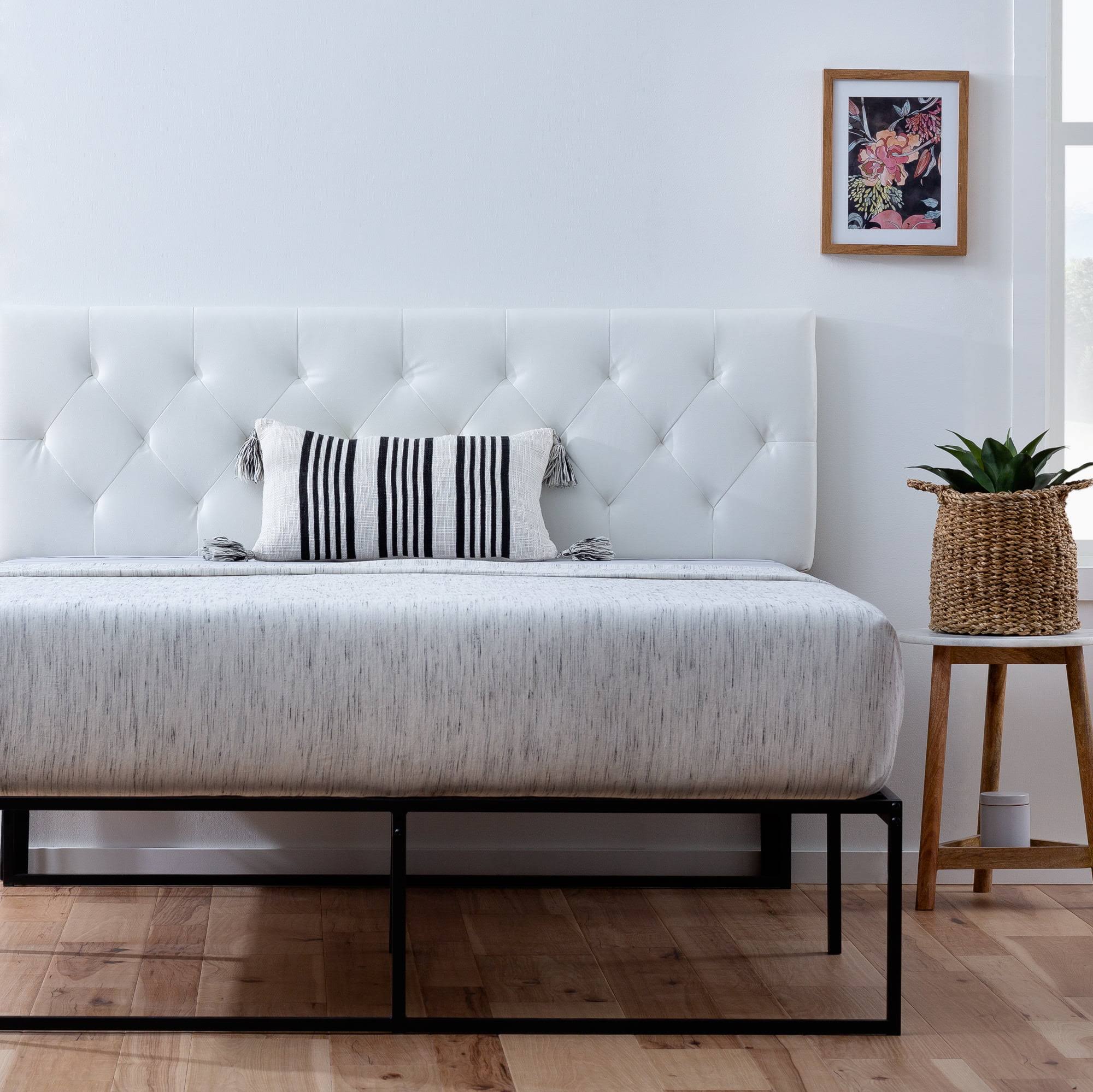 Harrington Faux Leather Upholstered Headboard, Full, White