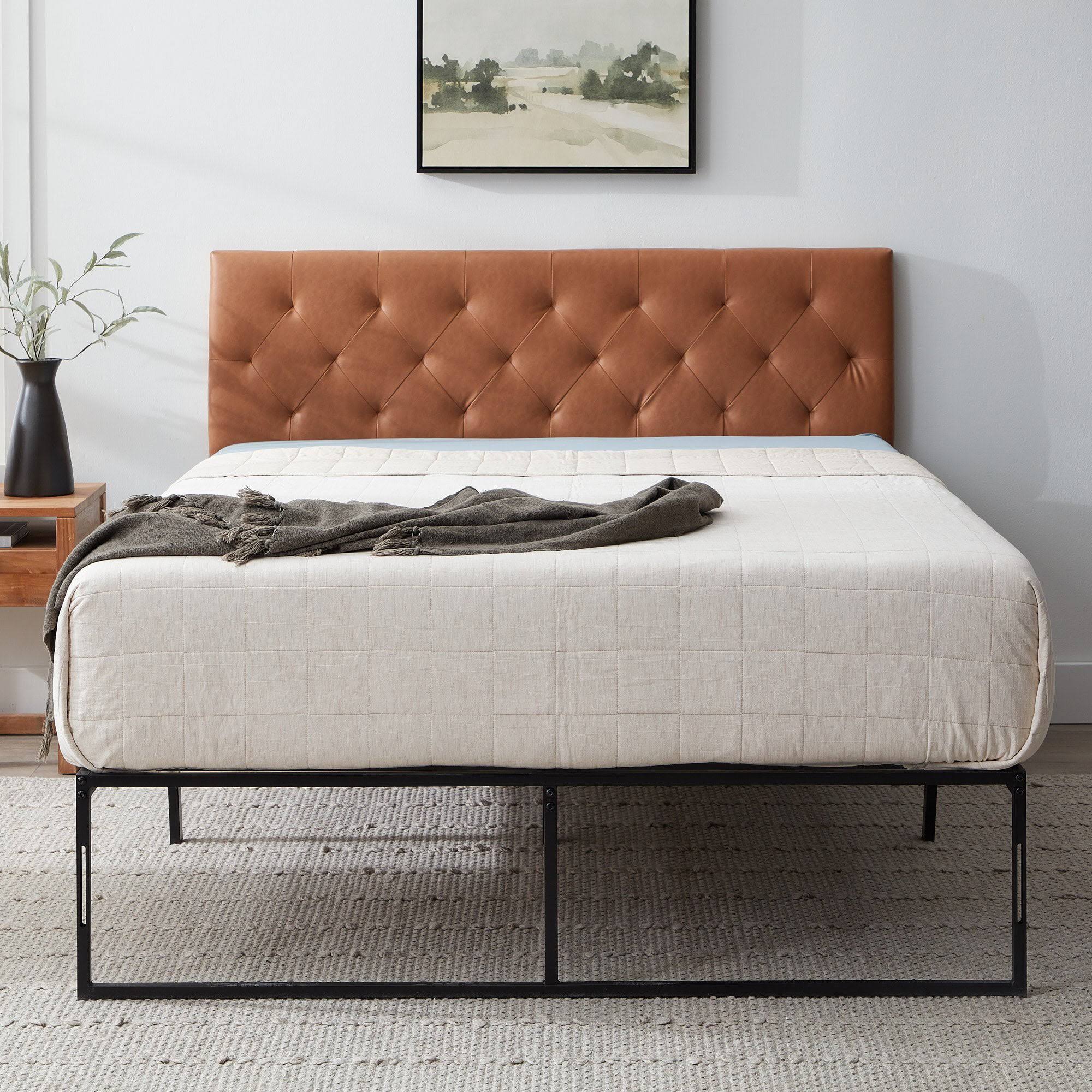 Harrington Faux Leather Upholstered Headboard, King, Camel