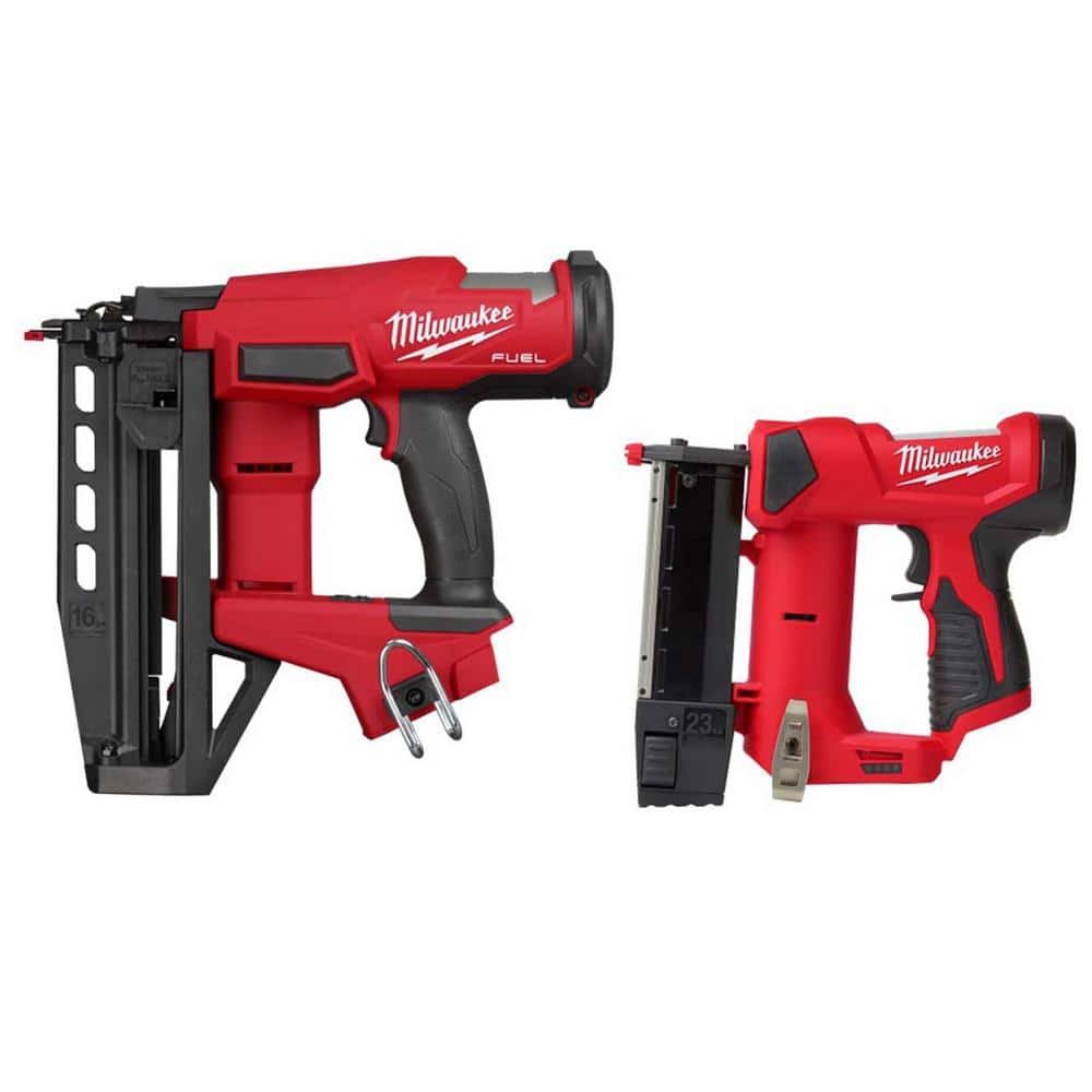 3020-20–2540-20 M18 FUEL 18V Gen ll 16-Gauge Straight Finish Nailer and M12 12V 23GA Lithium-Ion Cordless Pin Nailer