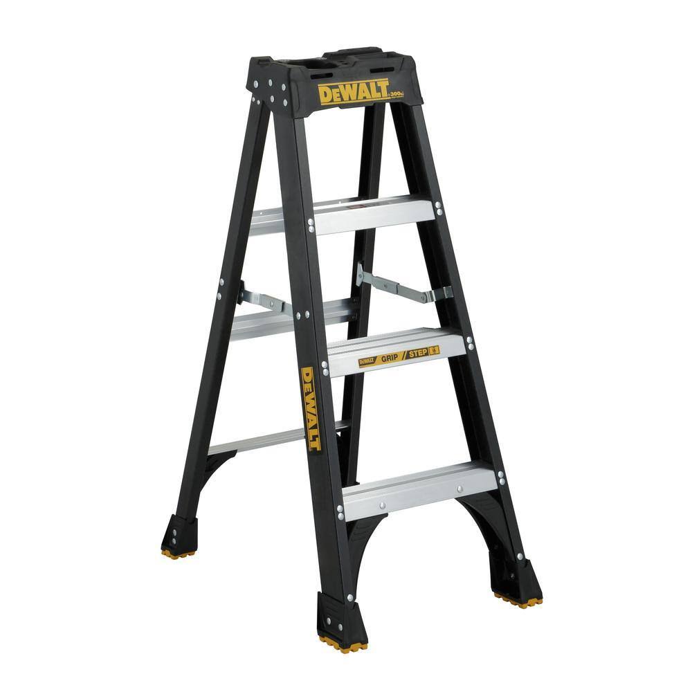 DXL3010-04 4 ft. Fiberglass Step Ladder(8.5 ft. Reach), 300 lbs. Load Capacity Type IA