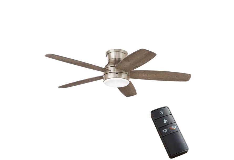 59252 Ashby Park 52 in. White Color Changing Integrated LED Brushed Nickel Ceiling Fan with Light Kit and Remote Control