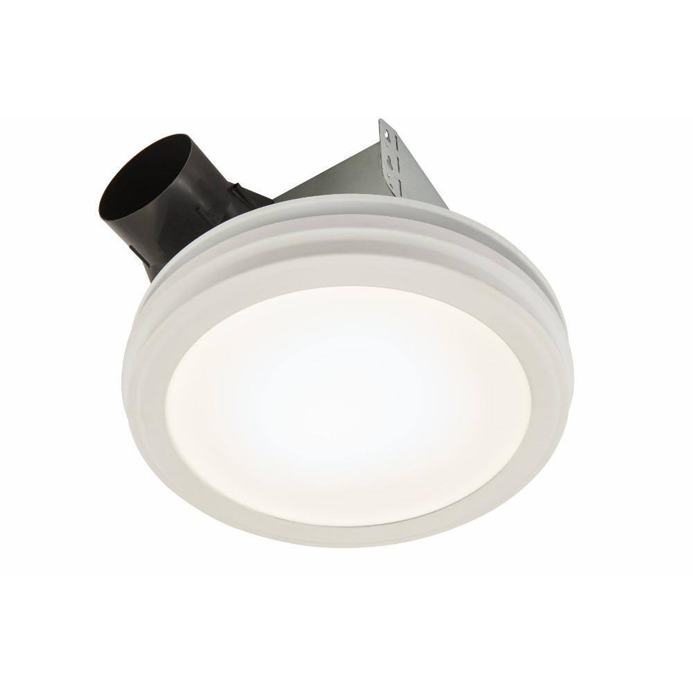 AERN110SLW Roomside Series Decorative White 110 CFM Ceiling Humidity Sensing Bathroom Exhaust Fan with LED Panel, ENERGY STAR