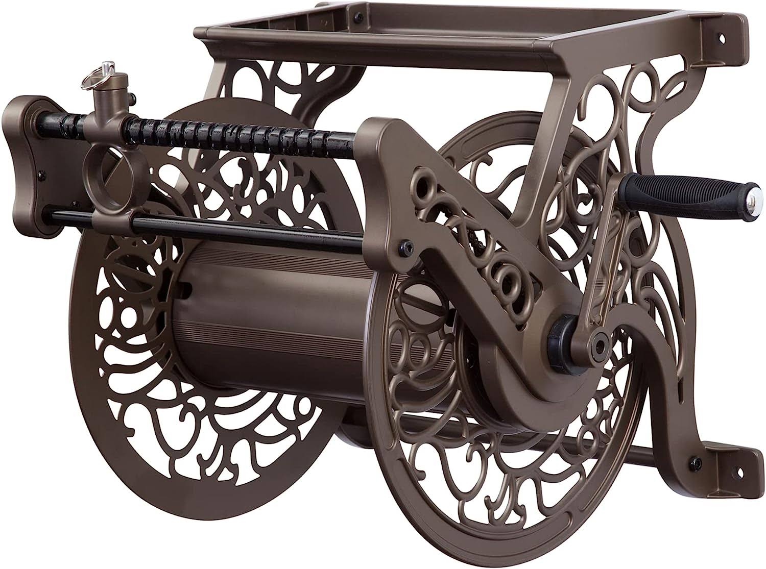 707 ative Wall Mount Garden Guide Hose Reel, Bronze