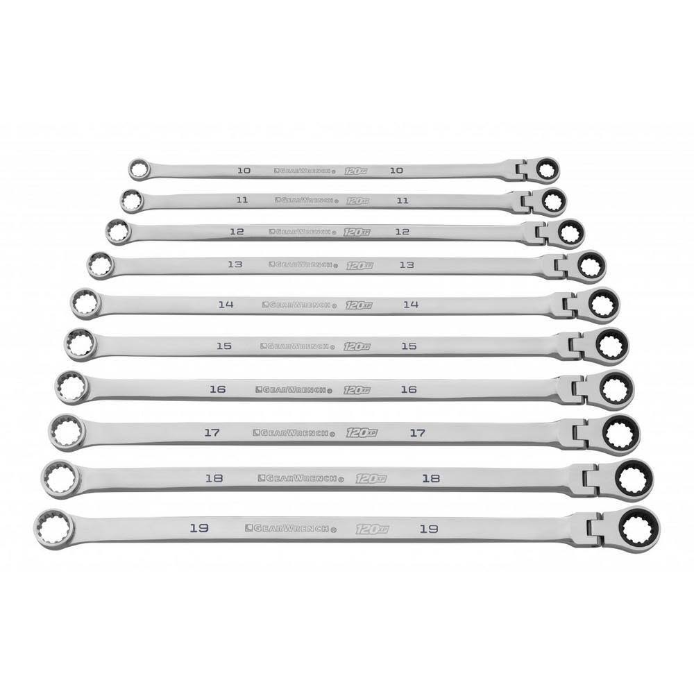 86126 120XP Universal Spline Metric XL Flex-Head Gearbox Ratcheting Wrench Set (10-Piece)