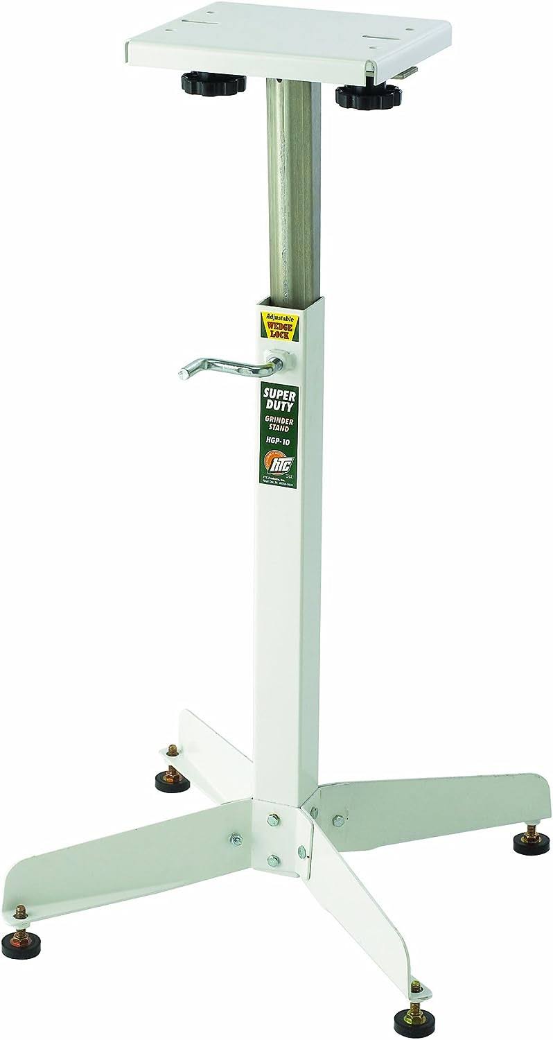 Adjustable Bench Top Grinder Stand, 500-pound Weight Capacity, HGP-10 , White