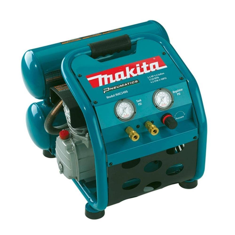 MAC2400 4.2 Gal. 2.5 HP Portable Electrical 2-Stack Air Compressor