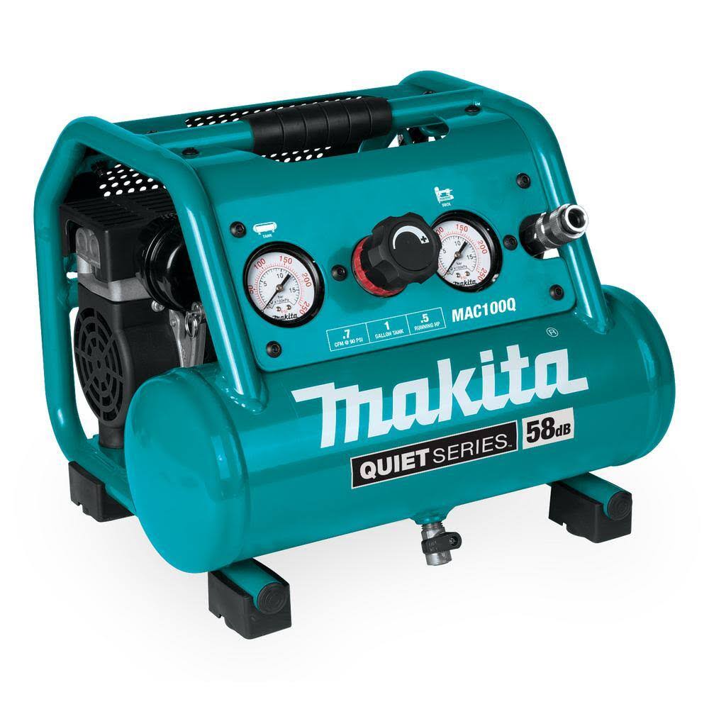 MAC100Q Quiet Series, 1/2 HP, 1 Gal. Compact, Oil-Free, Electric Air Compressor