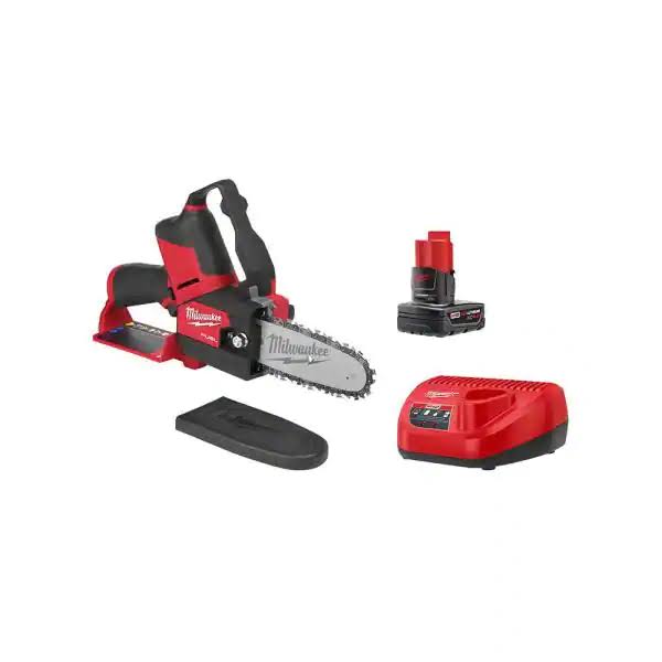 2527-21 M12  12-Volt Lithium-Ion Brushless Cordless 6 in. HATCHET Pruning Saw Kit with 4.0 Ah Battery and Charger