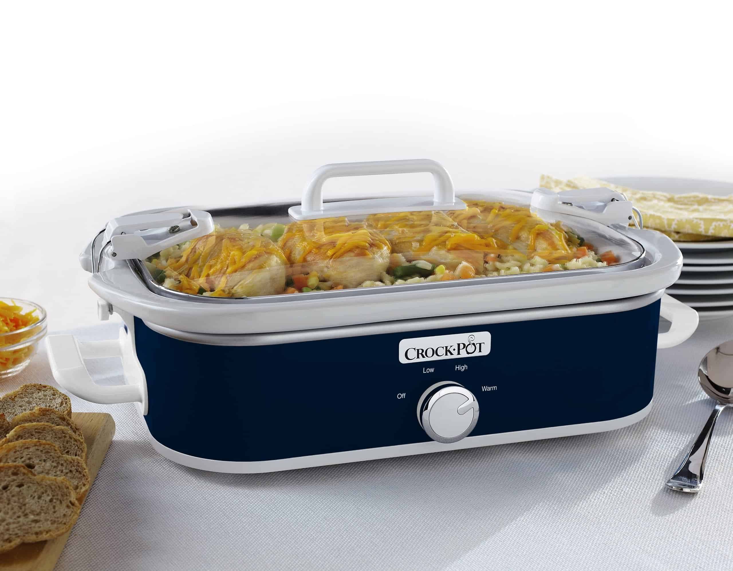 Crock-Pot 3.5 Quart Casserole Slow Cooker   Manual, Food Warmer, Navy Blue (SCCPCCM350-BL)