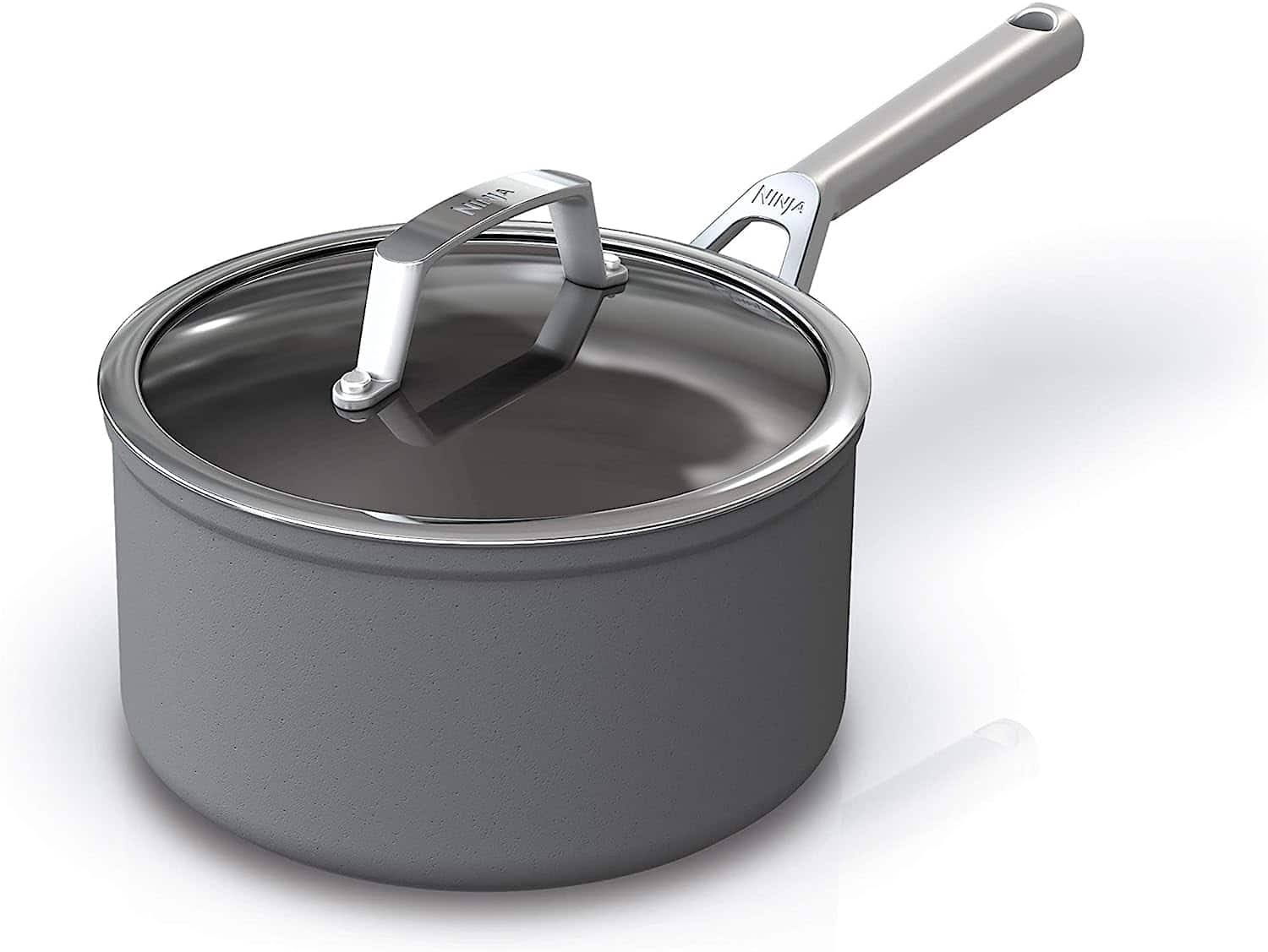 C30235 Foodi NeverStick Premium 3.5-Quart Saucepan, Slate Grey