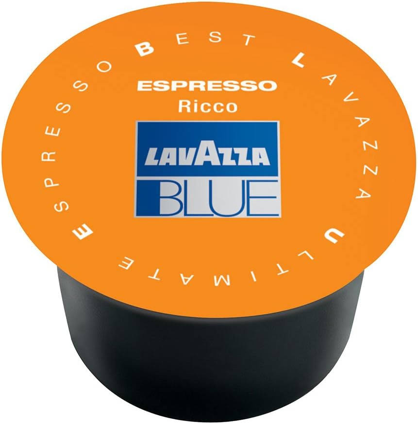 Lavazza BLUE Capsules, Espresso Ricco Coffee Blend, Dark Roast, 28.2-Ounce Boxes (Pack of 100)