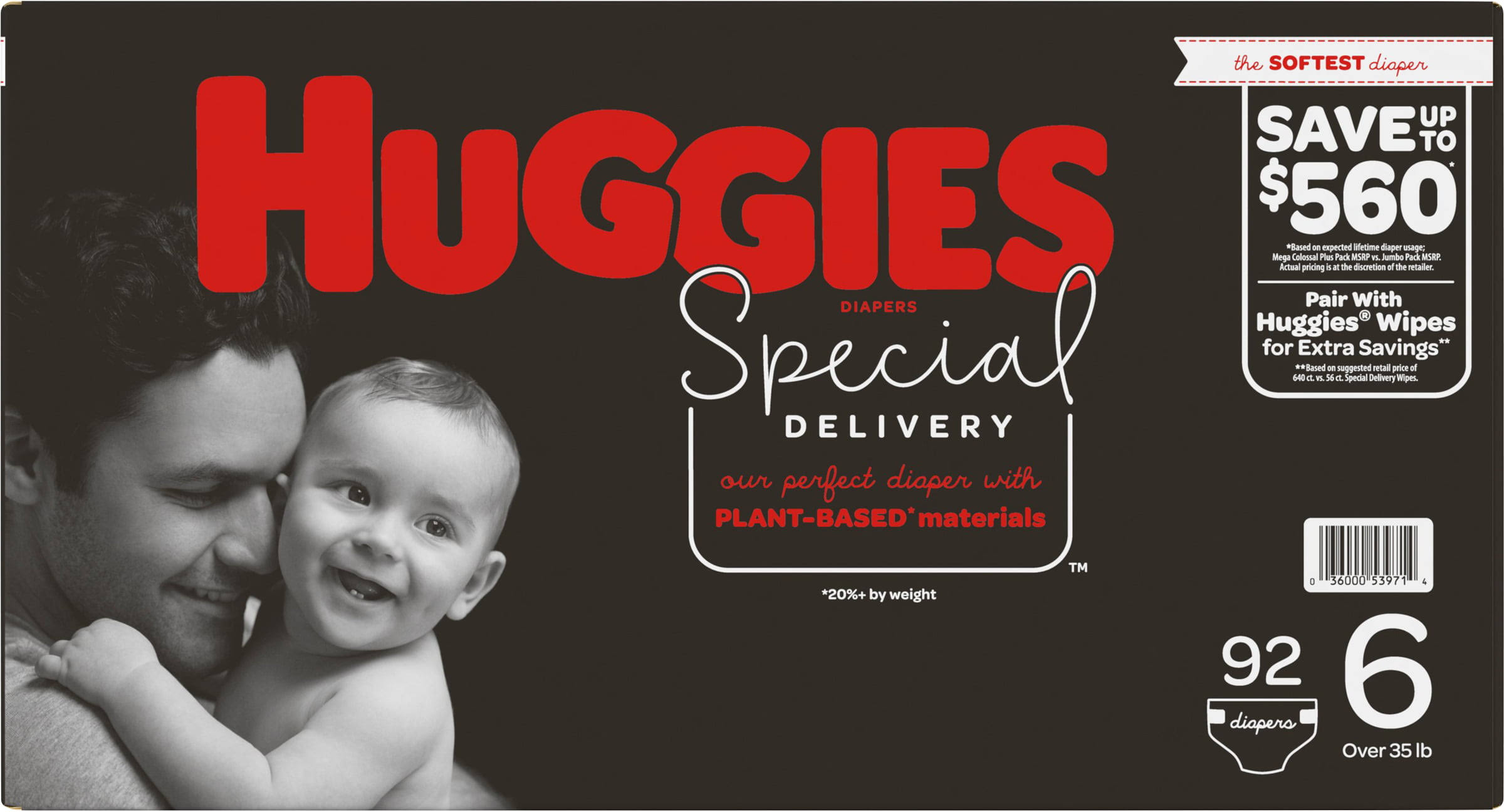 Special Delivery Hypoallergenic Baby Diapers size 6 -92 ct. (35+ lb.)