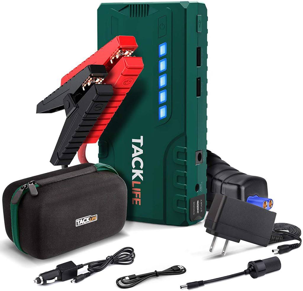 TACKLIFE 800A Peak 18000mAh Car Jump Starter (up to 7.0L Gas, 5.5L Diesel Engine) with Long Standby, Quick Charge, 12V Auto Battery Booster | T6 Green