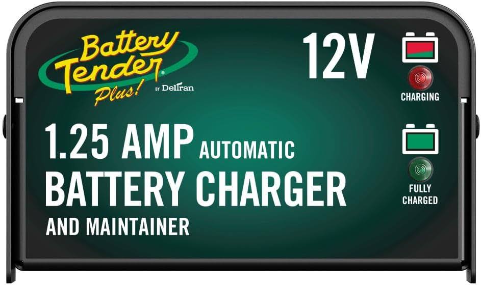Battery Tender Plus 12V Battery Charger and Maintainer: 1.25 AMP Powersport Battery Charger and Maintainer for Motorcycles, ATVs, UTVs   Smart 12 Volt Automatic Float Charger   021-0128