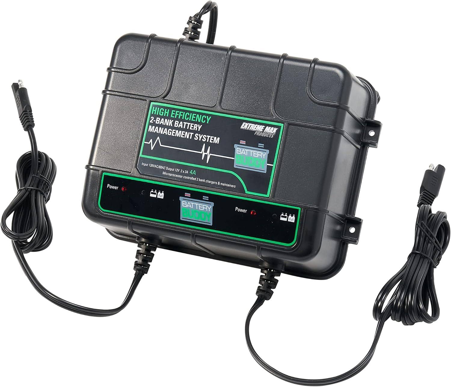 Extreme Max 1229.4026 Battery Buddy 2-Bank Battery Charger/Maintainer
