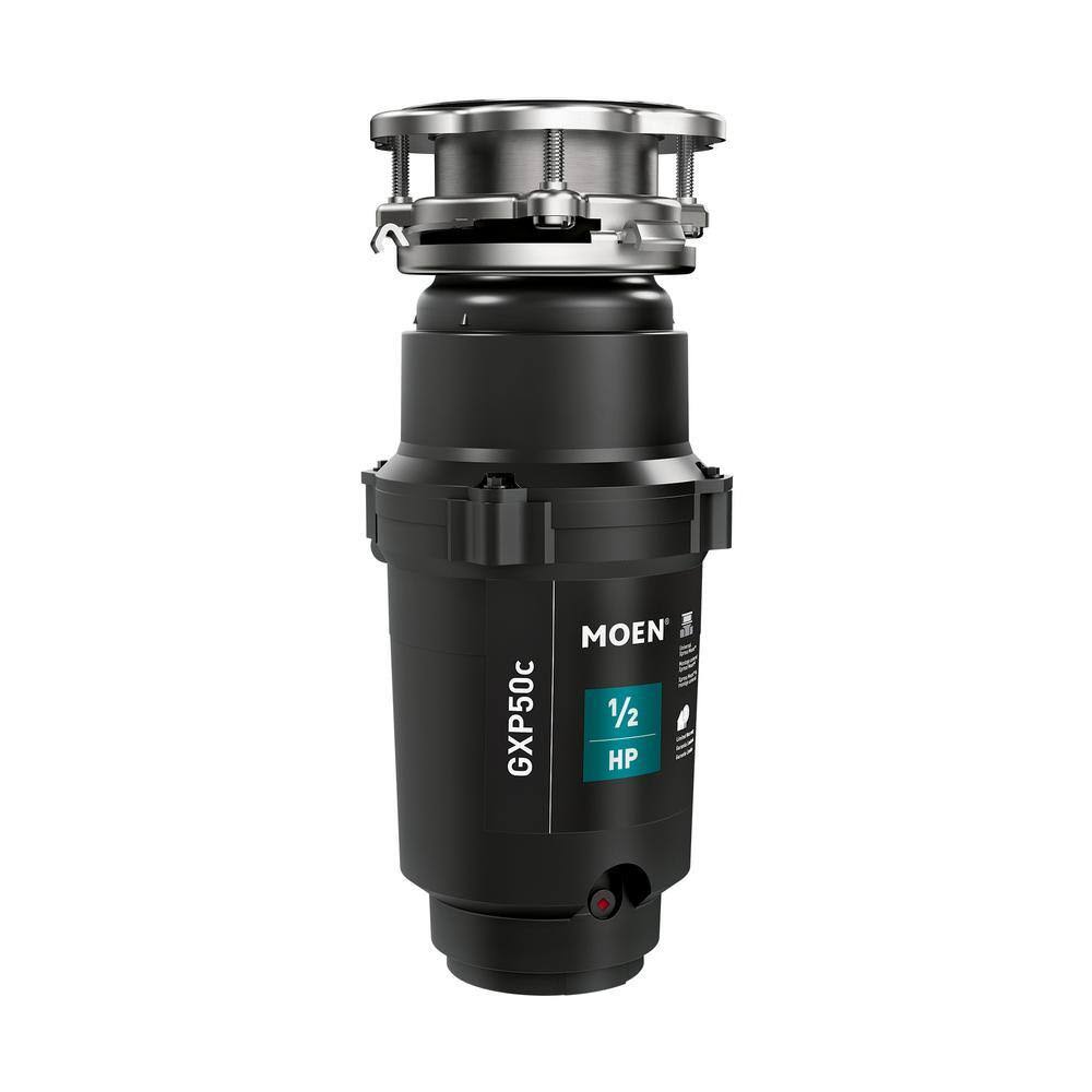 MOEN GXP50C Prep Series 1/2 HP Continuous Feed Garbage Disposal with Power Cord and Universal Mount