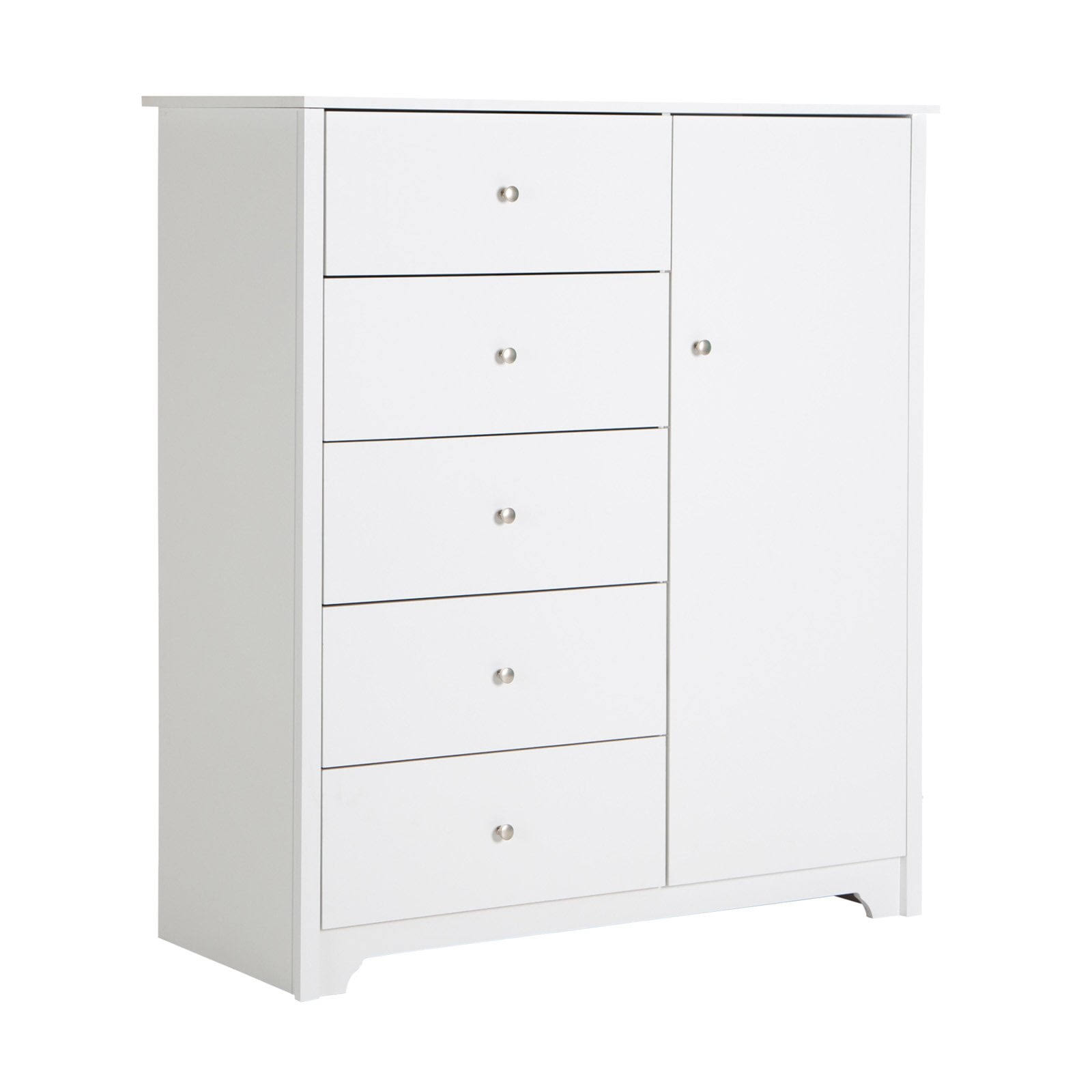Vito Door Chest with 5 Drawers, White