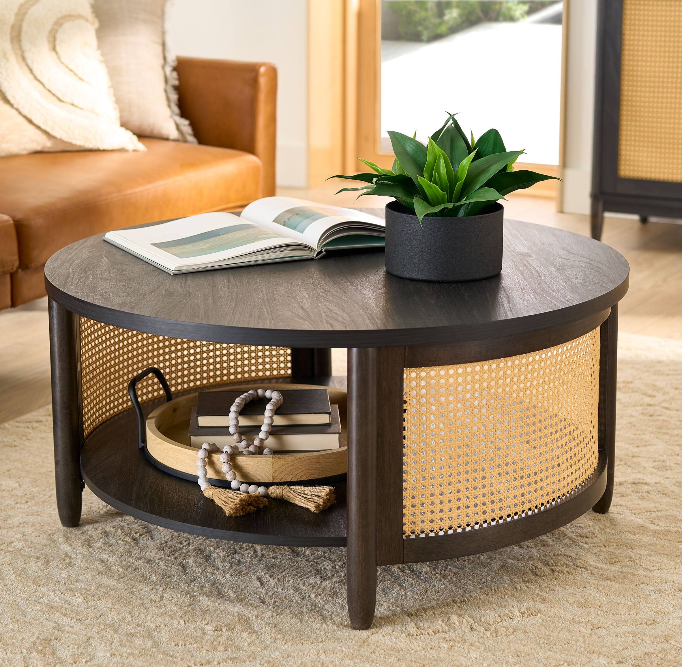 Gardens Springwood Caning Coffee Table, Charcoal Finish