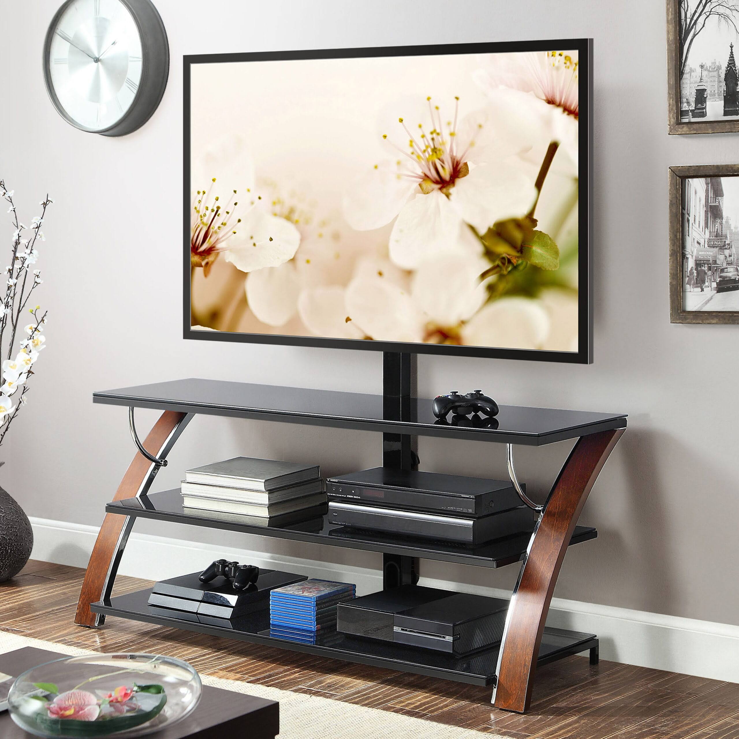 Payton 3-in-1 Flat Panel TV Stand for TVs up to 65 , Brown Cherry