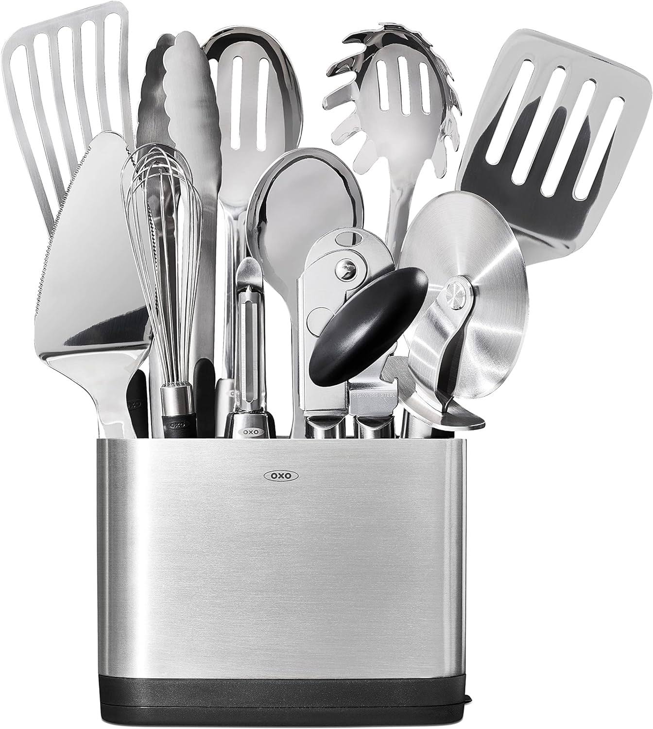 Steel Piece Utensil Set, 15 PC, Stainless Steel