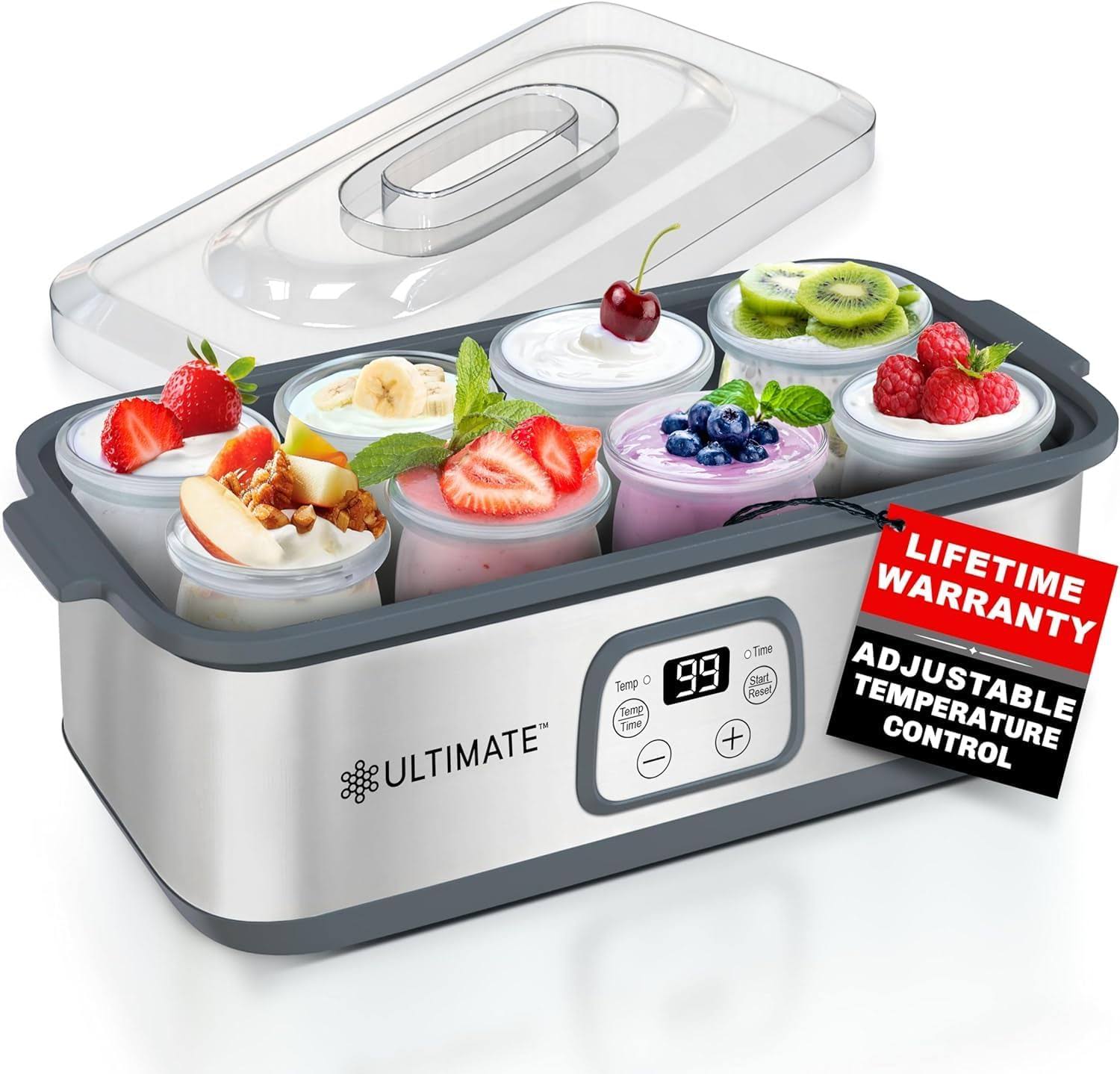 Ultimate Probiotic Yogurt Maker   Make Trillions of Live Probiotics with Adjustable Temperature   Time Control   Get Better Gut Health   LIFETIME WARRANTY   Perfect Kitchen Gifts for Women   Men
