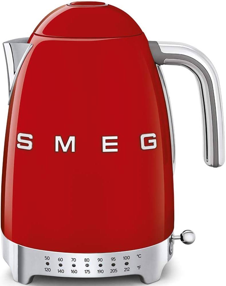 Red Stainless Steel 50 s Retro Variable Temperature Kettle