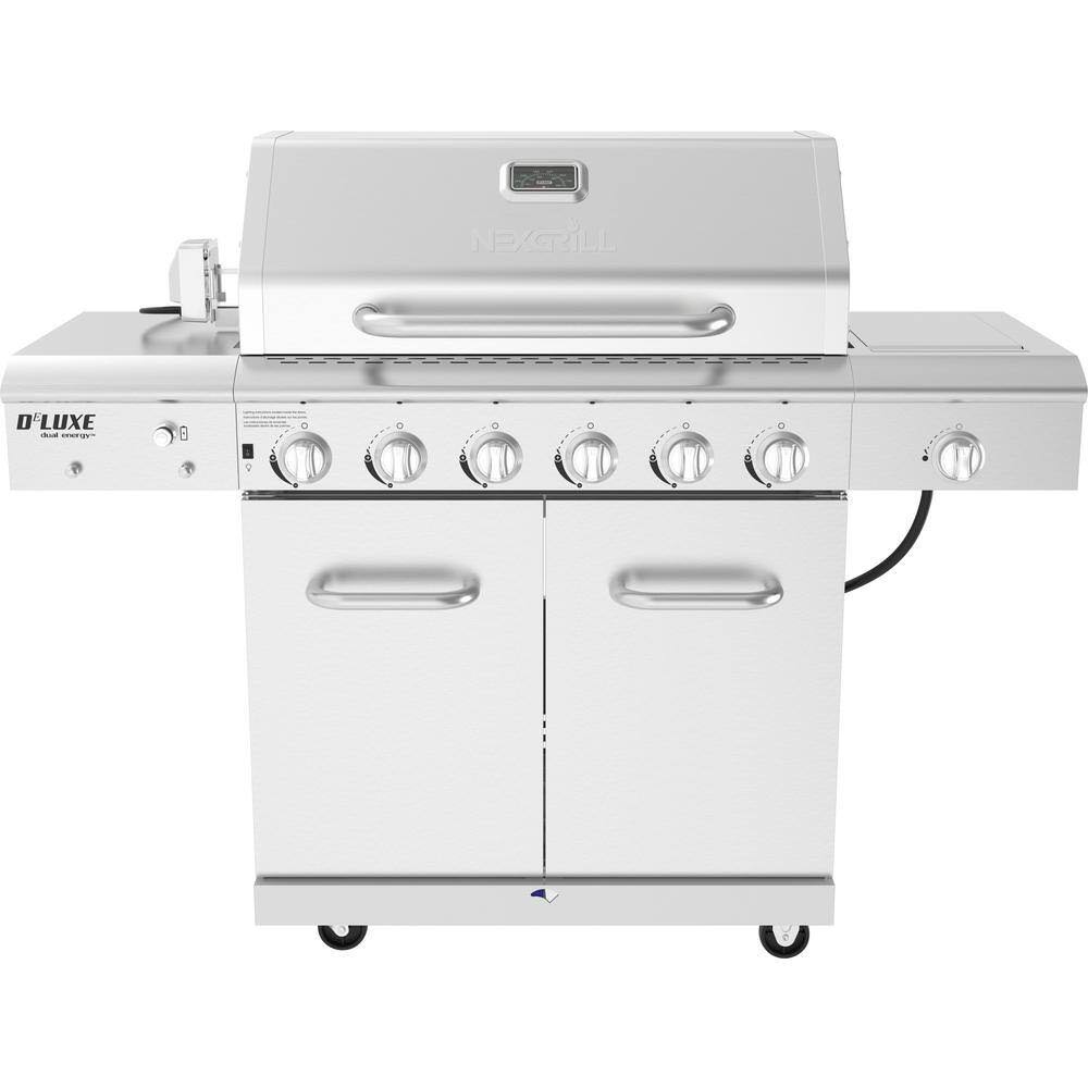 Nexgrill 720-0896X 6-Burner Propane Gas Grill in Stainless Steel with Ceramic Searing Side Burner and Rotisserie Kit