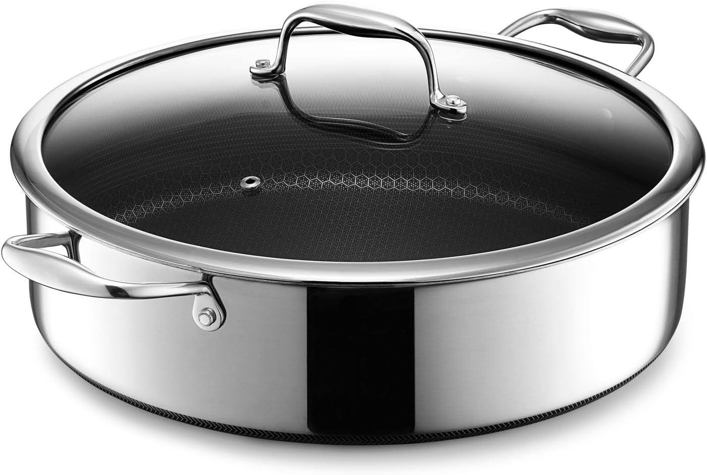 7 Quart Hybrid Saute Pan, Nonstick Chicken Fryer, Dishwasher and Oven Friendly, Compatible with All Cooktops