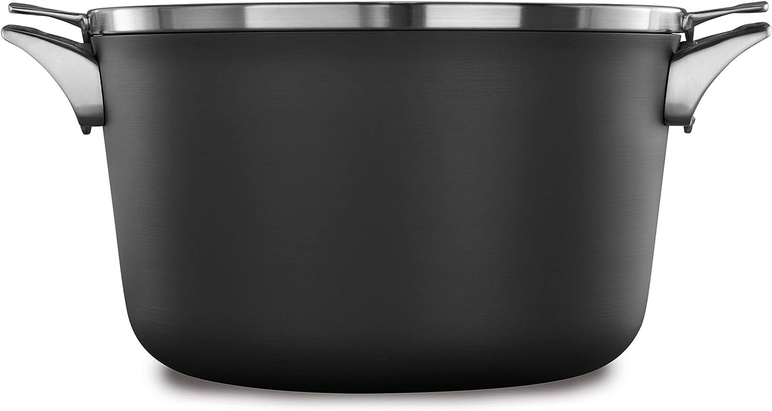 Premier Space-Saving Hard-Anodized Nonstick 12-Quart Stock Pot with Lid