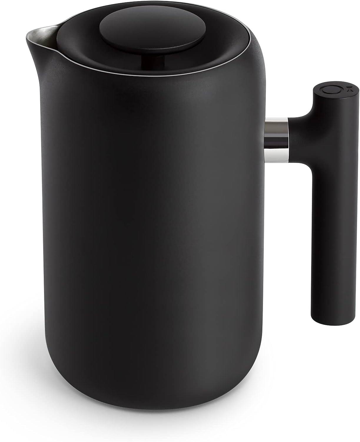 Clara Insulated Coffee Maker with Enhanced Filtration System   Portable French Press Stainless Steel   24 oz Carafe   Matte Black