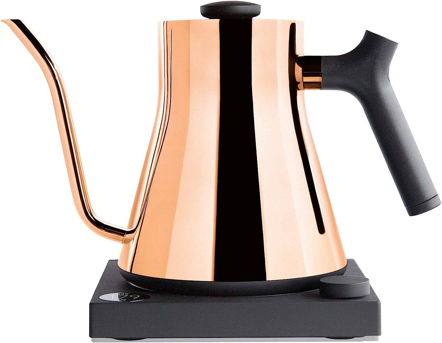 Stagg EKG Electric Gooseneck Kettle   Pour-Over Coffee and Tea Kettle   Stainless Steel Boiler   Quick Heating Electric Kettles for Boiling Water   Polished Copper