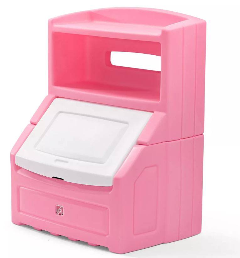 Step2 Lift   Hide 38 H Kids Plastic Storage Bin and Toy Organizer, Pink