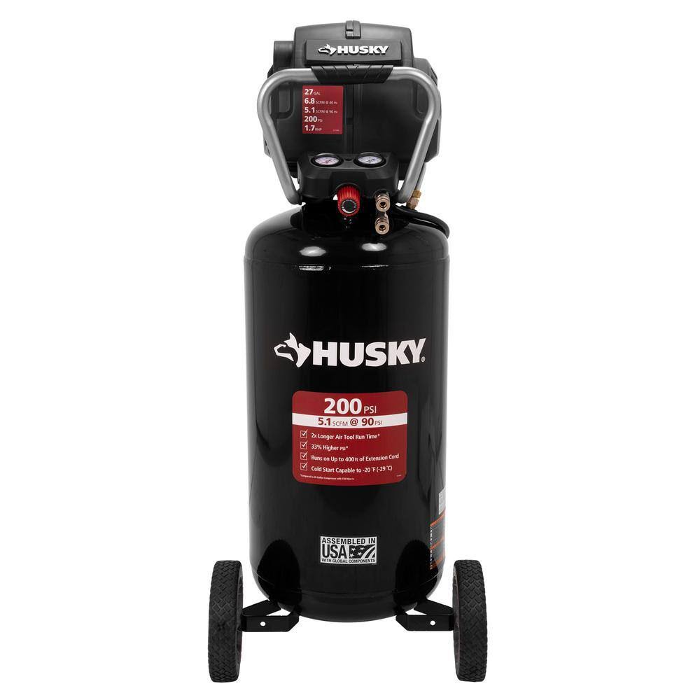 C271H 27 Gal. 200 PSI Oil Free Portable Vertical Electric Air Compressor