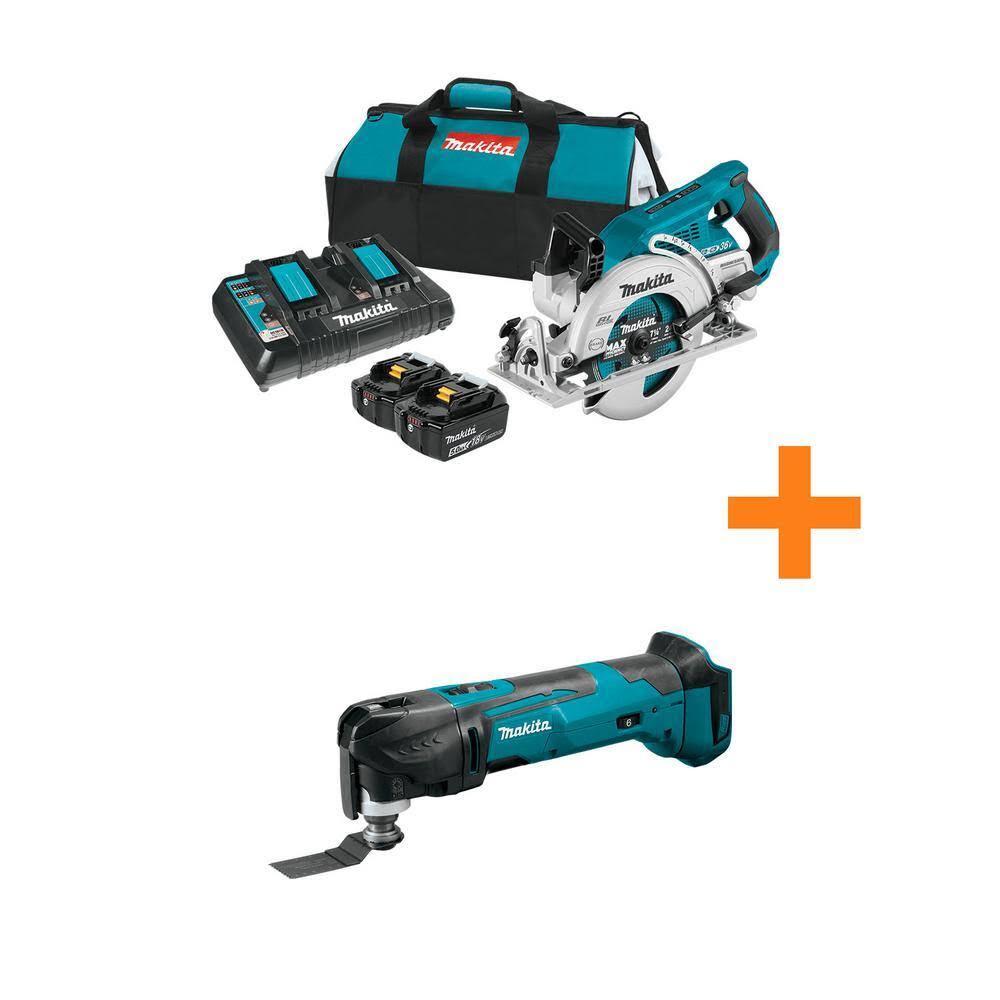 XSR01PT-XMT03Z 18V X2 LXT 5.0Ah (36V) Brushless Rear Handle 7-1/4 in. Circular Saw Kit with bonus 18V LXT Oscillating Multi-Tool