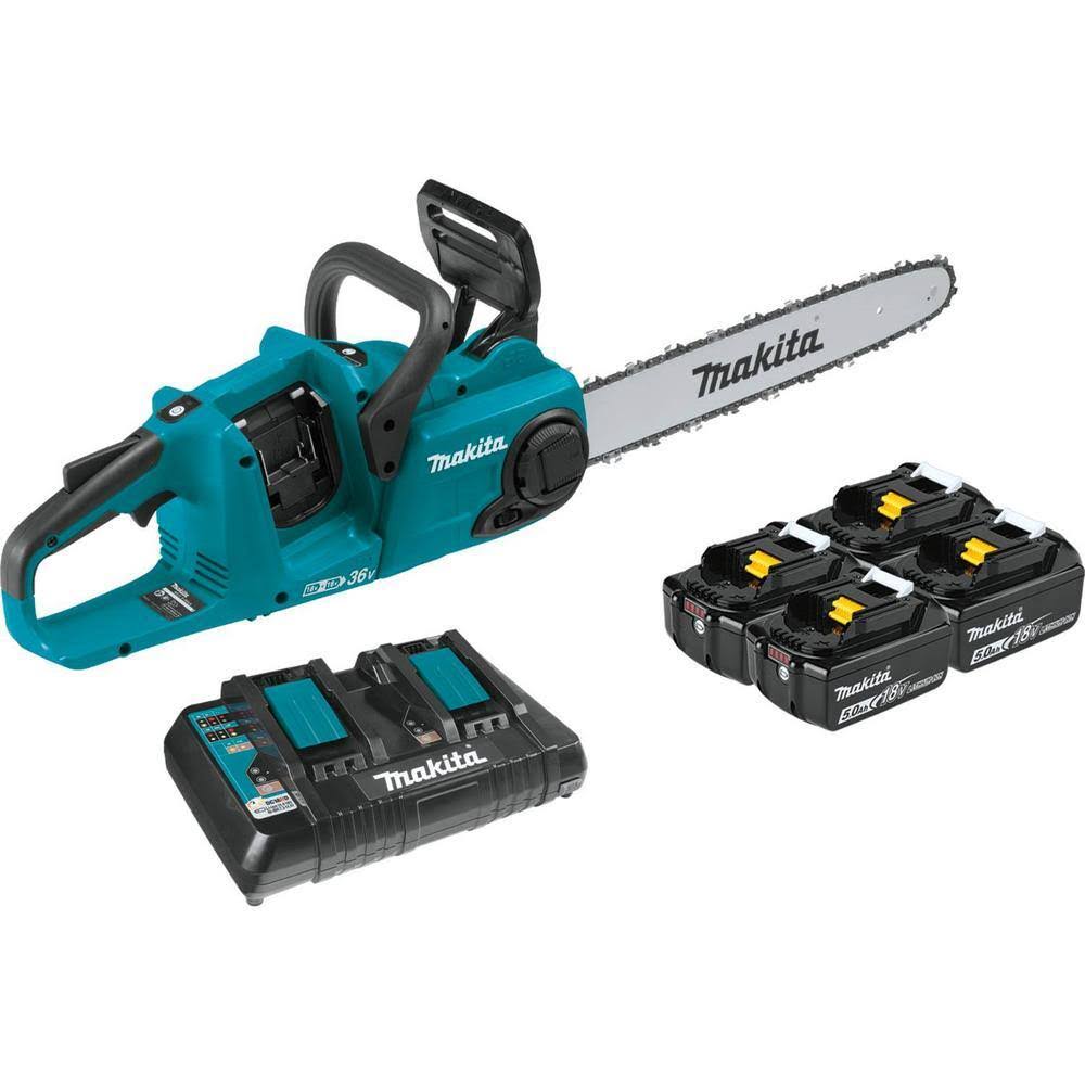 XCU04PT1 LXT 16 in. 18V X2 (36V) Lithium-Ion Brushless Battery Chain Saw Kit with 4 Batteries (5.0 Ah)