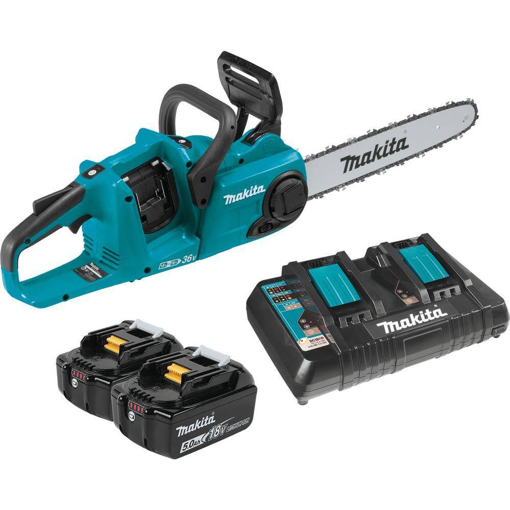 XCU03PT LXT 14 in. 18V X2 (36V) Lithium-Ion Brushless Battery Rear Handle Chain Saw Kit w/ (2) Batteries 5.0Ah, Charger