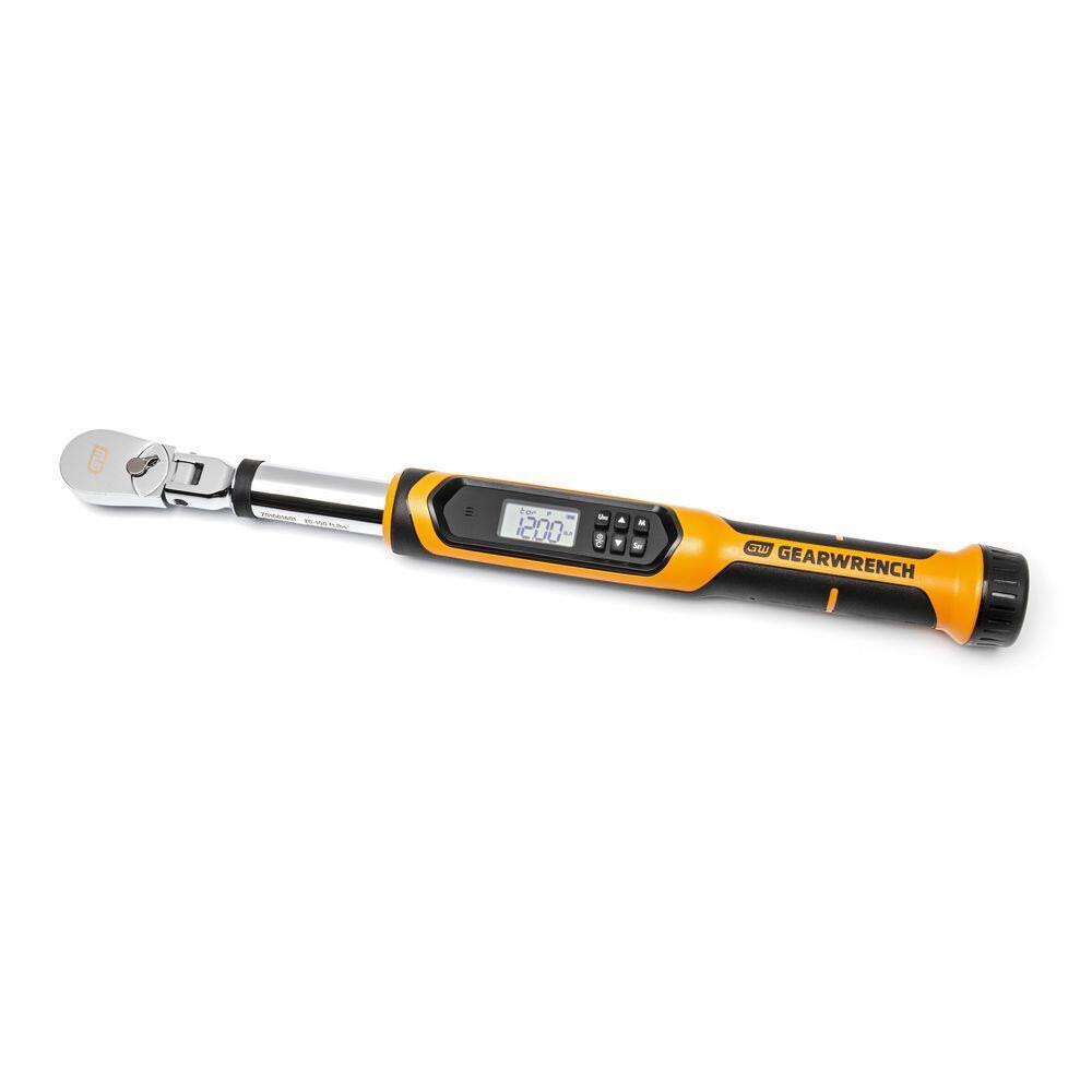 85078 3/8 in. Drive 10-100 ft./lbs. Flex-Head Electronic Torque Wrench with Angle