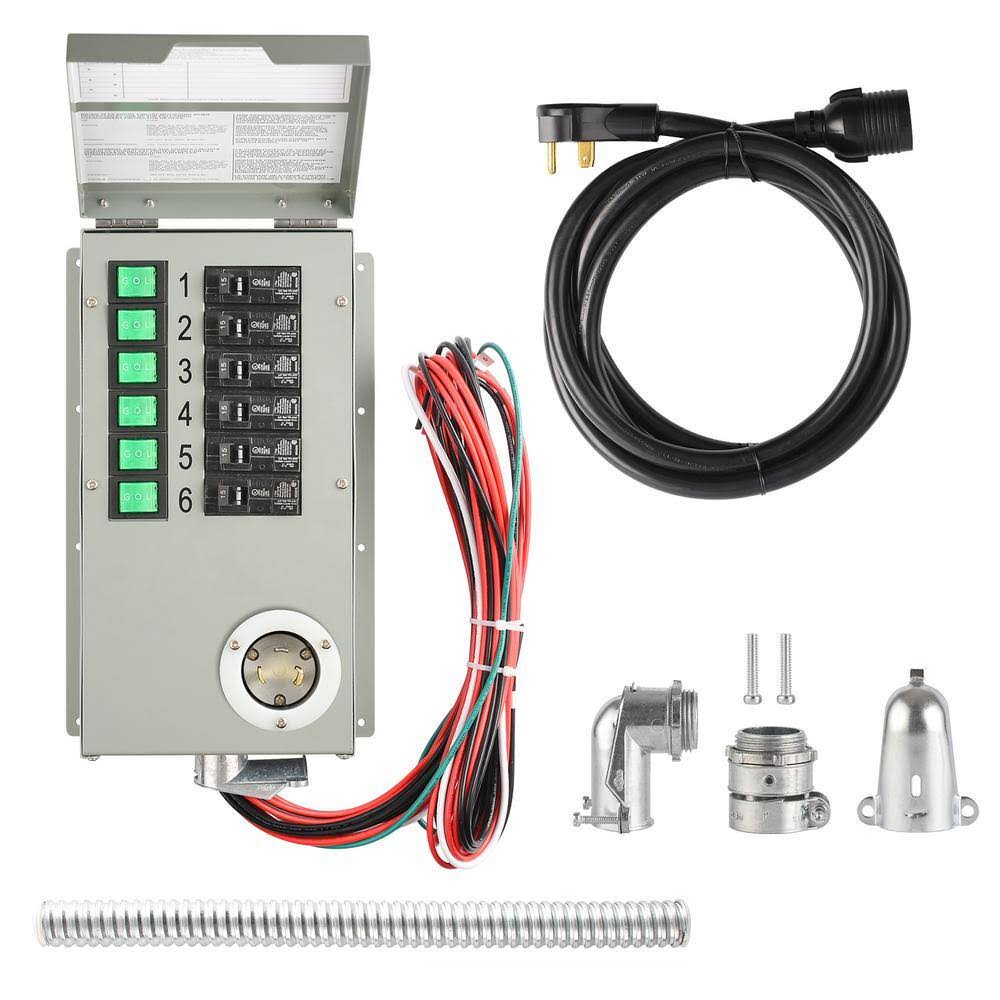 NATURE S GENERATOR HKNGPTKEL ELITE 30 Amp 120V 6 Circuit Indoor Non-Automatic Power Transfer Switch Kit