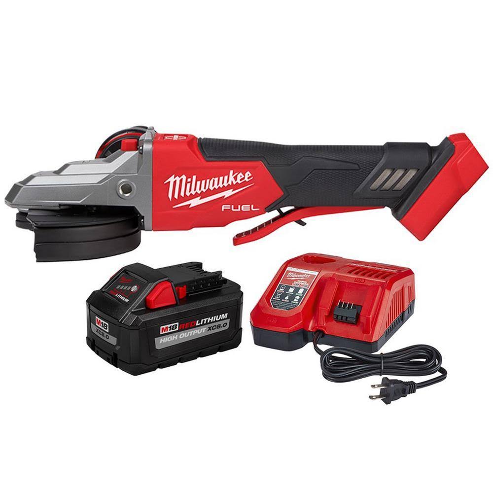 2886-20-48-59-1880 M18 FUEL 18-Volt Lithium-Ion Brushless Cordless 5 in. Flathead Braking Grinder with 8.0 Ah Battery and Charger