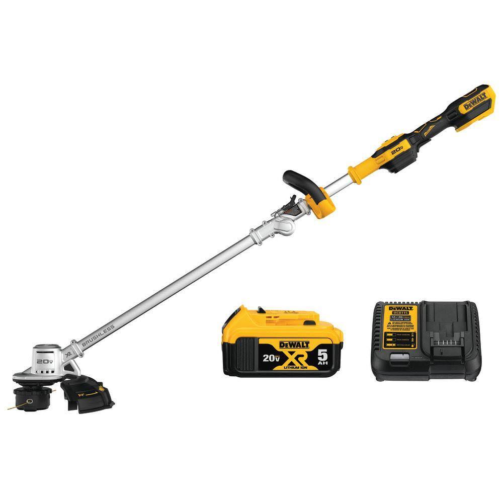 DCST922P1 20V MAX Brushless Cordless Battery Powered String Trimmer Kit with (1) 5Ah Battery   Charger