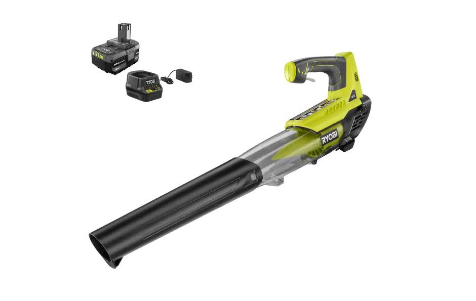 P2180 ONE+ 18V 100 MPH 280 CFM Cordless Battery Variable-Speed Jet Fan Leaf Blower with 4.0 Ah Battery and Charger