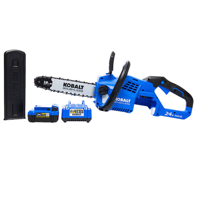 KCS 1224A-03 24-Volt 12-in Brushless Cordless Electric Chainsaw 4 Ah (Battery   Charger Included)