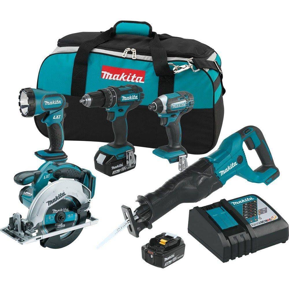 XT505 18V LXT Lithium-Ion Cordless Combo Kit (5-Tool) with (2) 3.0 Ah Batteries, Rapid Charger and Tool Bag