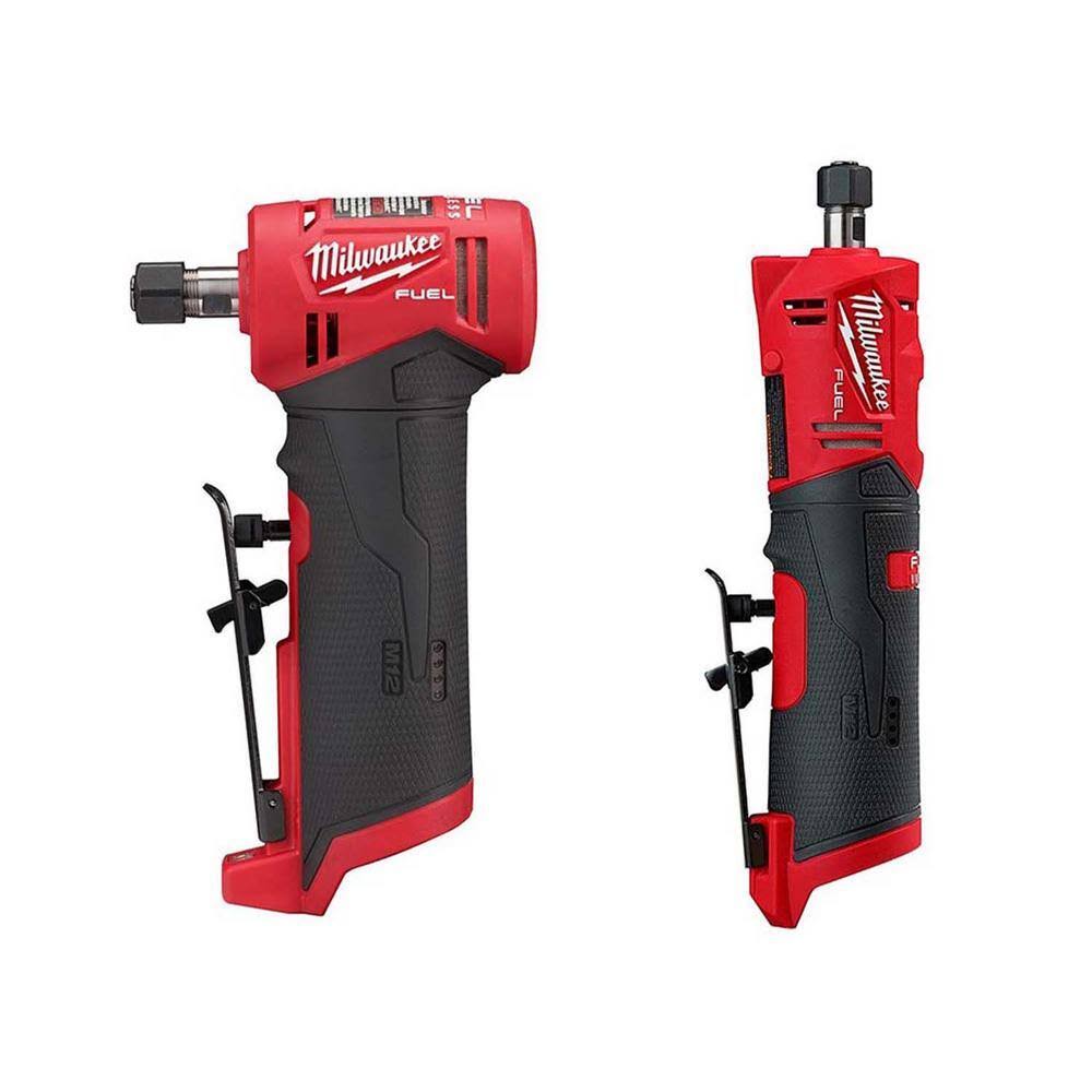 2485-20-2486-20 M12 FUEL 12V Lithium-Ion Brushless Cordless 1/4 in. Right Angle and Straight Die Grinder Kit (Tool-Only Kit)