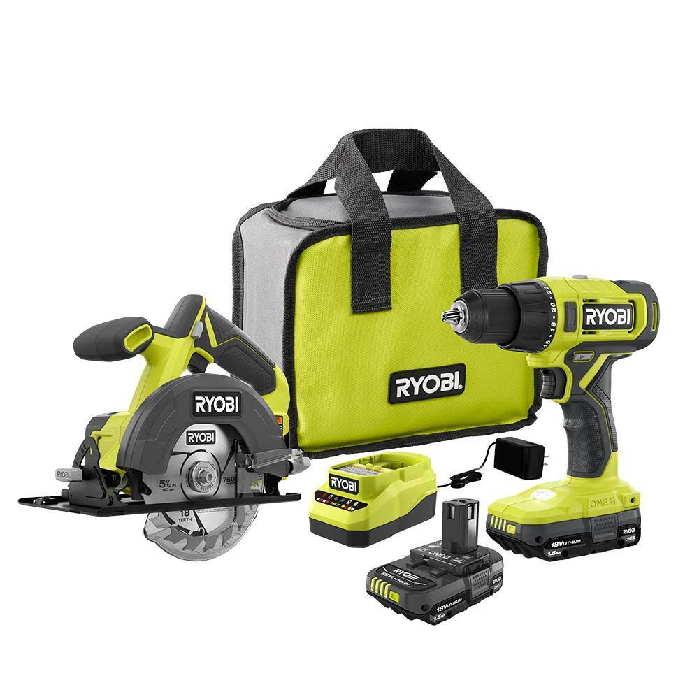 PCL1201K2 ONE+ 18V Cordless 2-Tool Combo Kit with Drill/Driver, Circular Saw, (2) 1.5 Ah Batteries, and Charger
