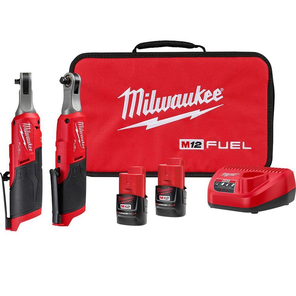 2567-22-2566-20 M12 FUEL 12V Li-Ion Brushless Cordless High Speed 3/8 in. Ratchet and M12 FUEL High Speed 1/4 in. Ratchet Combo Kit