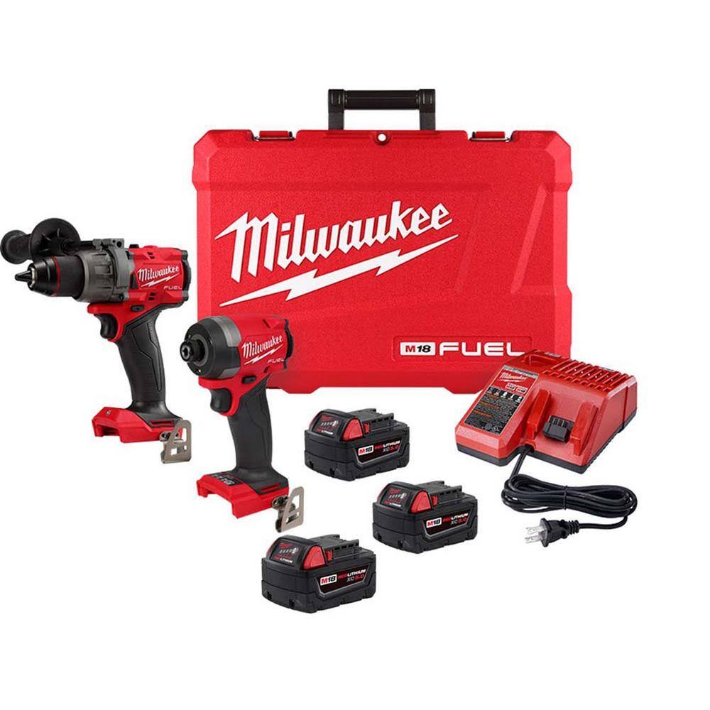 3697-22-48-11-1850 M18 FUEL 18- V Lithium-Ion Brushless Cordless Hammer Drill and Impact Driver Combo Kit (2-Tool) with (3) 5.0Ah Batteries