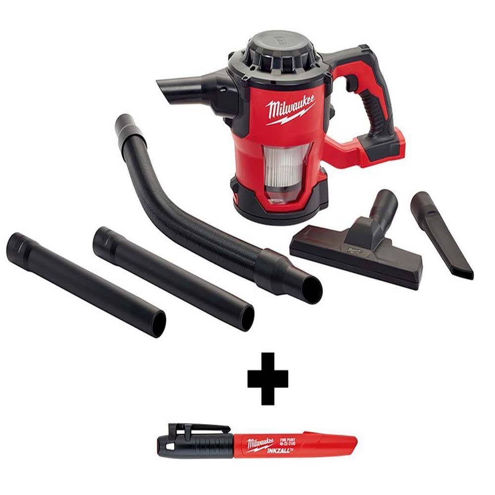 0882-20-48-22-3100 M18 18-Volt Lithium-Ion Cordless Compact Vacuum with INKZALL Black Fine Point Jobsite Marker
