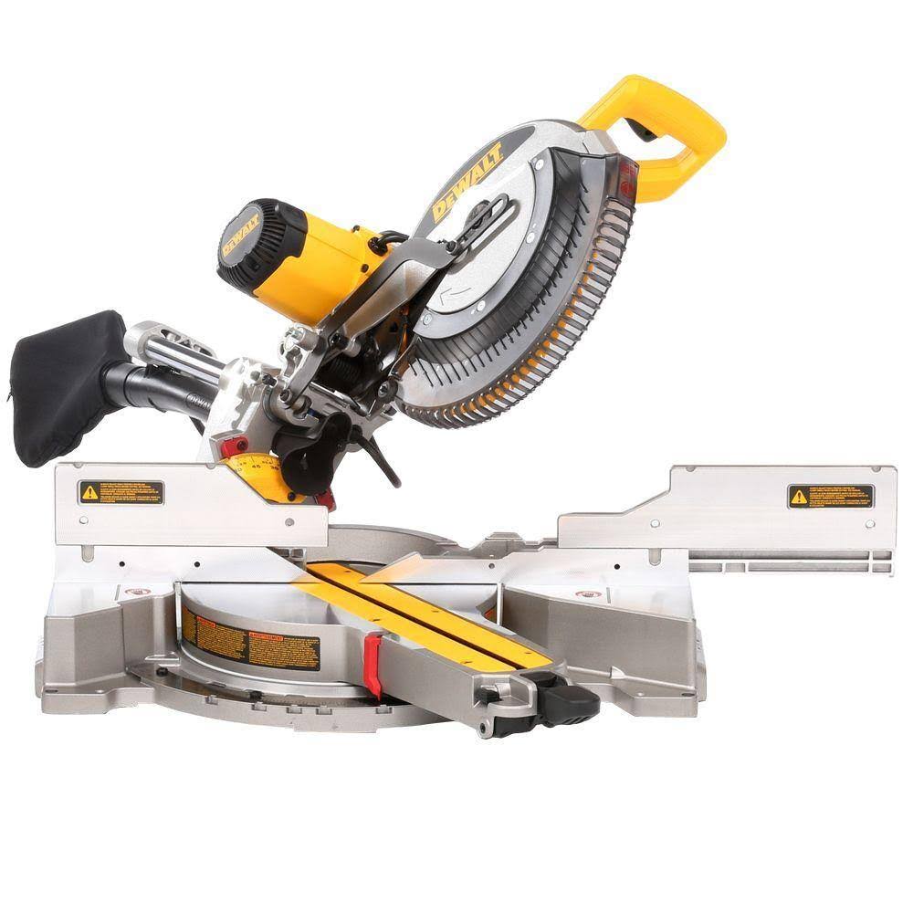 DWS780 15 Amp Corded 12 in. Double Bevel Sliding Compound Miter Saw with XPS technology, Blade Wrench and Material Clamp