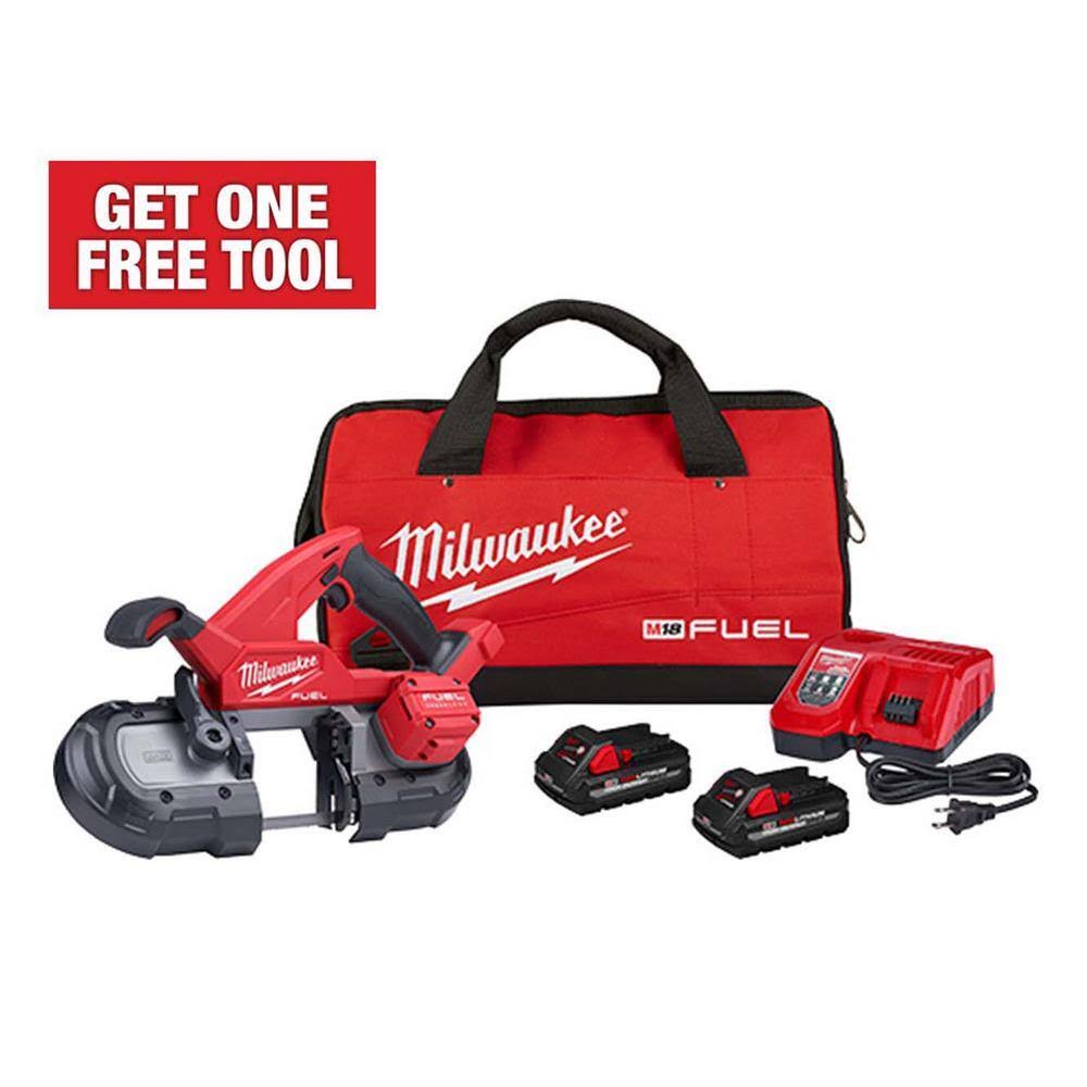 2829-22 M18 FUEL 18V Lithium-Ion Brushless Cordless Compact Bandsaw Kit with Two 3.0 Ah High Output Batteries
